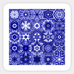 Blue Holiday Geode Snowflake Sticker